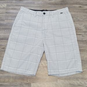 Hurley Light Gray Plaid Men's Shorts